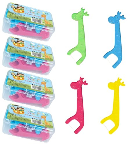 RAYAKT 160 pezzi filo interdentale per bambini – filo interdentale con graziose giraffe e manici antiscivolo – Floss dentale non cerato per spazi interdentali stretti, senza fluoro e delicati