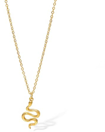 Kritz Collar mujer serpiente chapado en oro y acero inoxidable – Collares colgante serpiente y cadena ajustable – Joyas regalo mujeres y niñas