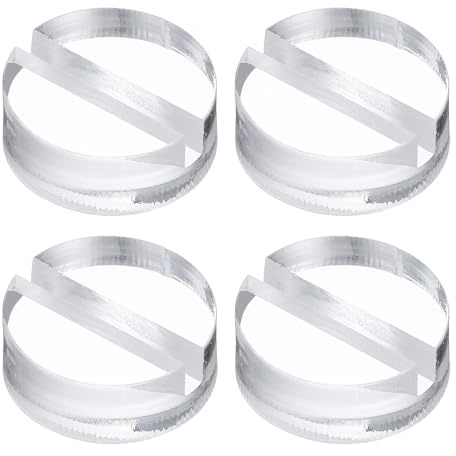 PATIKIL 4 Piezas Portatarjetas 1 Soporte Acrílico Transparente Para Bodas Portanombres Redondo Soporte Para Números De Mesa Con Ranura De 1/8 Para Bodas Cumpleaños 25 mm