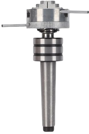 Fockety Portabrocas de Torno de Madera, Herramientas de Torno de Carpintería de Aleación de Aluminio Autocentrante Portabrocas de 3 Mordazas con Vástago de Eje MT-2 Adecuado para