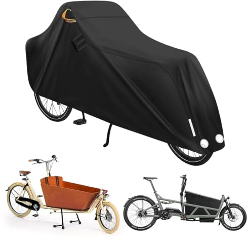Cykelskydd vattentätt, cykelgarage 420D högkvalitativt Oxford-tyg, regnskydd cykel för alla väder, lasthjul cykelpresenning lasthjulsskydd (285 x 74 x 100 cm)