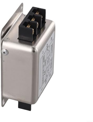 Filtro de fuente de alimentación monofásico de dos etapas para supresión, 250 V CA, 3 A/6 A/10 A/20 A, carcasa de aleación, diseño compacto de 100 x 60 x 50 mm (20 A)