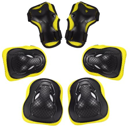 Juego de equipo protector de patinaje sobre ruedas para niños, rodilleras, coderas, protectores de manos para niños y niñas, patineta