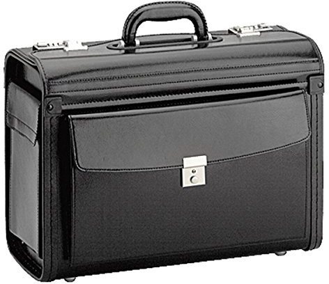 Bowatex Aktenkoffer Pilotenkoffer Leder Dokumentenkoffer 46 cm Schwarz