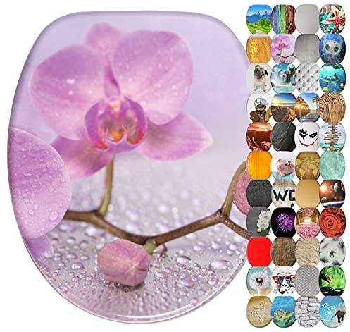 Sanilo Sedile WC con chiusura ammortizzata, grande scelta di belli copriwater da legno robusto e di alta qualità (Blooming)