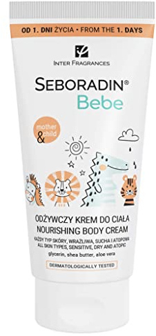 Seboradin Bebe Crema Nutritiva para Bebés, Niños y Personas con Piel Atópica Sensible, Seca, Cuidado de Bebés, desde el Primer Día, Aloe Vera Aceite de Albaricoque, Alivia Inflamación, 200 ml