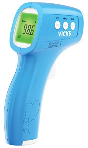 Vicks Non-Contact Infrared Thermometer for Forehead, Food and Bath – Fast, Reliable, and Clinically Proven Accuracy for Adults, Babies, Toddlers and Kids