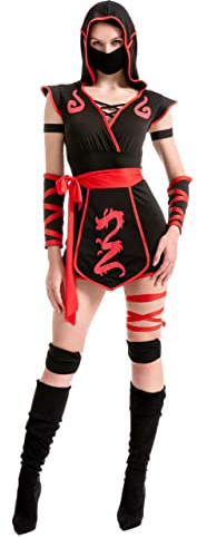 Spooktacular Creations Costume de ninja pour adulte Halloween pour femme, déguisement, fête costumée, tour ou traitement, fête cosplay (X-Large)