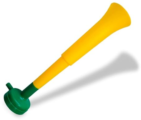 Pack 3 Trompetas Vuvuzelas Extensibles para Animación Deportiva - Bocina Potente 120 dB Desmontable - Accesorio de Estadio para Fútbol y Eventos Exteriores - Trompeta Plegable Portátil - Brasil