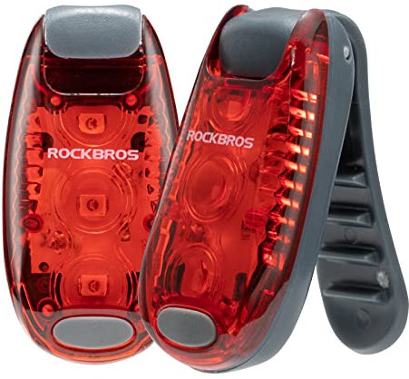 ROCKBROS Bike Rear Tail Lights 2 Pack, Ultra Bright LED Safety with 3 Modes, IPX4 Waterproof Back Light for Mountain and Road Cycling, Helmets, Backpacks