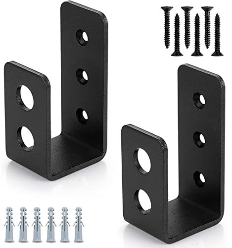 2 x 4 Tür-Barricade-Halterungen, Sicherheitsstange, U-Halterung, robuste Geräte, Nachtschloss, Türsperre, Türverstärkung für Werkzeugaufhänger/Schuppen/Garage/Tor