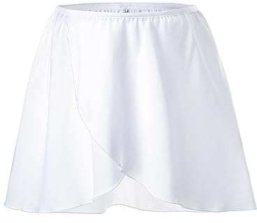 boruizhen Gonnellino a Portafoglio da Balletto in Chiffon Gonnellino Danza Classica Bambina Gonna da Balletto con Cintura Elastica per Ragazze e Donne Bianco L