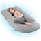 Wndy's Dream Pregnancy Pillow with Cooling Cover, Side J Type Full-Body Pillow for Back, Legs and Belly Support, Comfortable Cover for Pregnant Women (Cooling-grey)