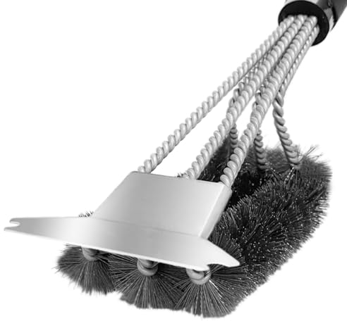 BOJIUSARL Brosses de Nettoyage à tête Triangulaire pour Barbecue,Brosses de Nettoyage pour Barbecue Nettoyeur de Gril de Four à Poils Brosse de Nettoyage en métal pour Tous Les Outils de grillade