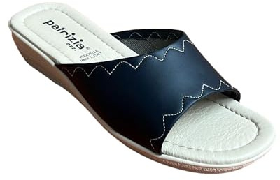 Patrizia Azzi Sandale femme pantoufle made in Italy marche mer confortable élégante avec semelle intérieure en cuir supérieur en microfibre ou cuir écologique différentes couleurs