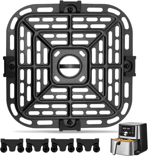 Air fryer Grill Pan for Instant Pot Vortex Plus 6 in 1 4 Quart Air Fryer Oven, 7.5''Ă7.5'' Square Food Grade Air Fryer Replacement Parts Grill Plate Crisper Plate Accessories Tray Rack