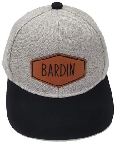 Rucekia Personalized Name Toddler Hats for Boys Girls, Custom Grey Black Baseball Caps with Adjustable Snapback, Cotton Truck Caps for Baby, Kids, Teen and Adults