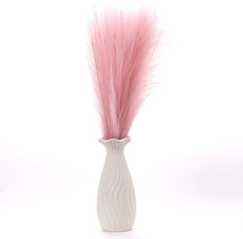 Uxney Erba della pampa,Erba della pampa artificiale 55cm - Decorazione con fiori secchi per domestico(Rosa,20 pezzi)