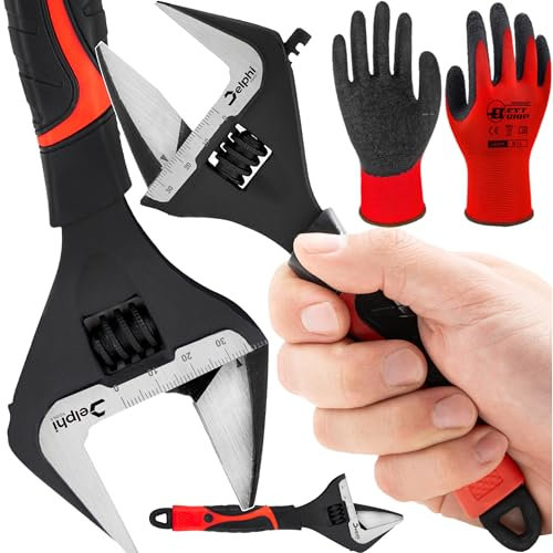 Delphi Einmaulschlüssel Verstellbarer Schwedischer Rohrschlüssel 8 0-39mm – CR-V Rollgabelschlüssel Stahlschlüssel mit Komfortabler, Rutschfester Gummigriff für Hydraulikarbeiten