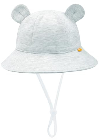 SEYUFN - Gorro de bebé para bebé, diseño de Sol Ajustable, para niños, Gorro de niña, Oreja, Sombrero de Oso, Gris, 3-6 Meses