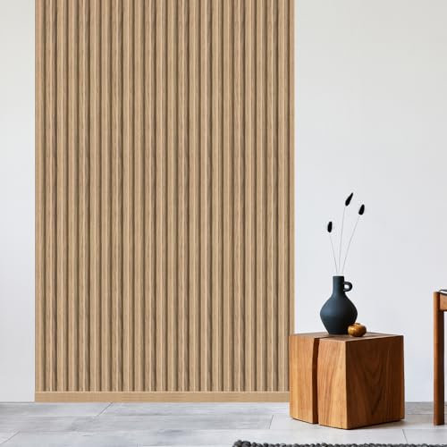 REESE Wandpaneele Eiche Natur | Kabelkanal 252 cm | Deckenpaneele | Wandverkleidung | kein Bohren | MDF