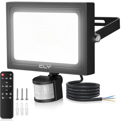 CLY LED-strålkastare med rörelsedetektor utomhus, 35 W utomhusstrålkastare 6 500 K kall vit LED strålkastare superljus 3290 lm utomhu IP66 vattentät strålkastare strålkastare utomhus för