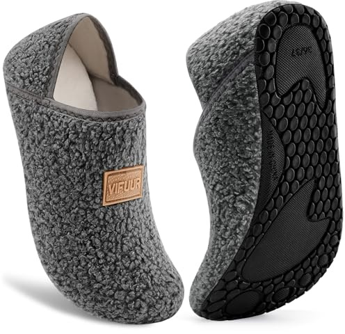 VIFUUR House Slippers for Women Men Fuzzy Barefoot Slipper Socks