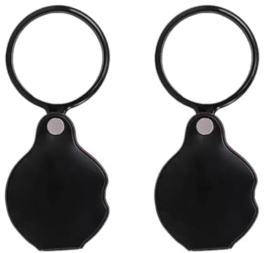Dinghaole 2pcs Mise À Niveau 20X Mini Poche Loupe avec Étui De Protection Rotatif pour La Lecture Noir Loupe Portable pour Les Cartes, Les Livres Et Le Travail De Près