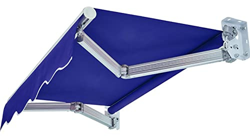 Tenda retrattile per balcone, 200 × 150 cm, braccio articolato, protezione UV e impermeabile, tenda da patio con manovella, angolo regolabile, baldacchino in alluminio