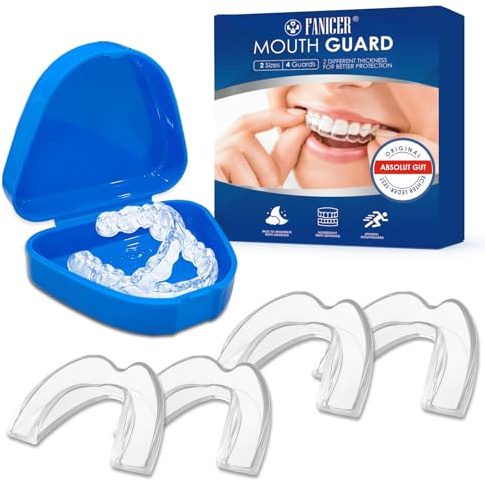 4 Pièces Gouttiere Dentaire Bruxisme,Thermoformable Protege Dent Nuit,2 Tailles,Protecteurs Buccau,Améliore La Qualité Du Sommeil les Femmes Hommes, Avec Boîte de Rangement