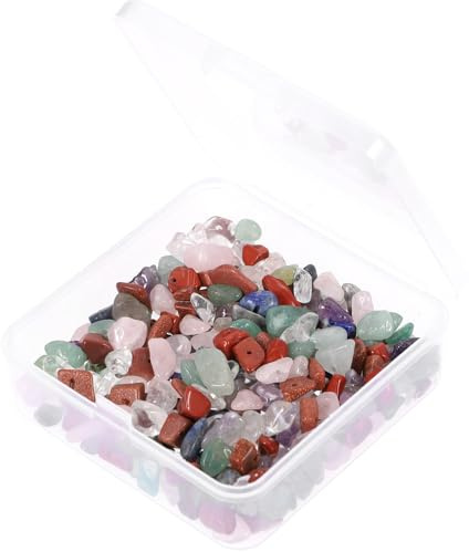 Healeved 1 Schachtel Bunte Unregelmäßige Natursteinperlen aus Robustem Naturstein Selbstgemacht Schmuckperlen für Armbänder und Halsketten 70g Lose Splittersteinperlen für Bastelprojekte