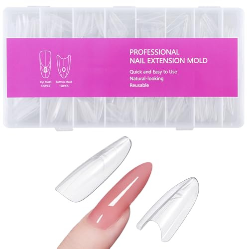 JJUNW Set di 240 unghie a doppia punta per unghie, per nail art fai da te (trapezoidale)
