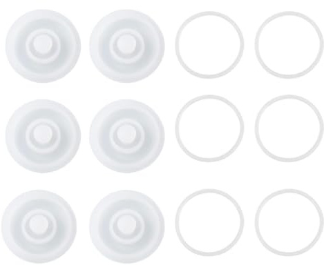 AVUELOI Tapón superior para botella(talla única), 6 Piezas, recambios para botellas de bebida, manejo con una sola mano y tapón hermético con junta de silicona, Blanco transparente