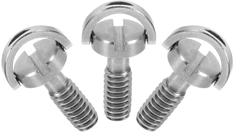 COMPUKAS Vite a Taglio 1/4” in Acciaio Inox per Piastra a Sgancio Rapido, Vite di Montaggio con Anello per Fotocamera e Treppiede, Set da 3 Pezzi per Accessori Fotografici Professionali