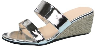Sandaletter damer med kilklack eleganta sommarsandaler spets form sandaletter damer silver glitter damsandaler andas romerska sandaler kilklack fritidssandaler