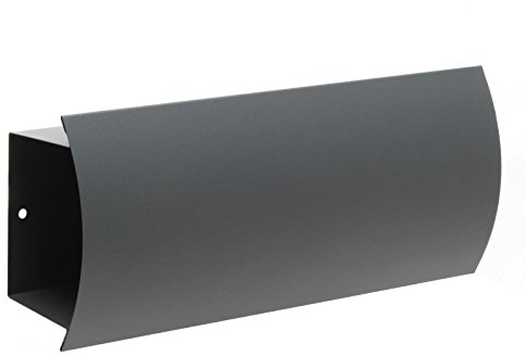 Wiltec Zeitungsfach V2 Anthrazit 320 x 80 x 140 mm, Zeitungsrolle zur Wandmontage, Zeitungsbox aus pulverbeschichtetem Stahl