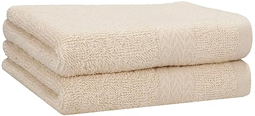 Betz 2 Stück Duschtücher Duschtuch Set Größe 70x140 cm Duschhandtuch Badetuch Strandtuch Handtuch Premium 100% Baumwolle Farbe Sand