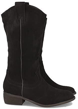 shoes&blues.es 60433-Bota de Tacon para Mujer, Estilo Casual con Cremallera, y Tira en Cana, Otono Invierno 2022. Talla 36 Negro