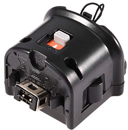 ASHATA für Wii Motion Plus-Adapter, für Wii Motionplus-Aufsatz Motion Plus-Sensoradapter mit Silikonhülle, für Wii-Fernbedienung, Gamer-Geschenke(Schwarz)