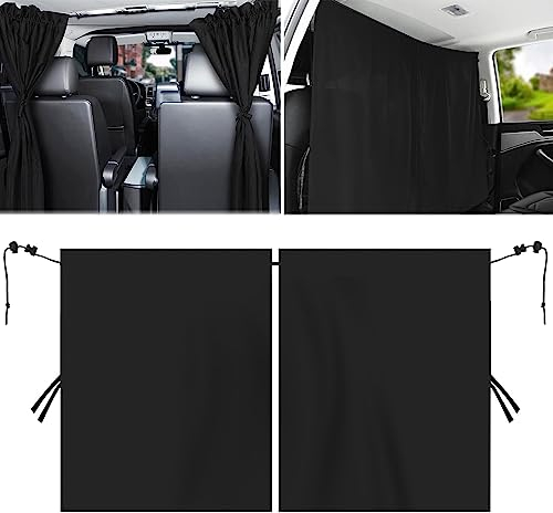 Auto Trennvorhänge Sonnenschutz, 140 x 80 cm Abnehmbarer Auto Vorhang, Auto Innenteiler Vorhänge Sonnenschutz, Auto Fenster Verdunkelung, Auto Sichtschutz Vorhänge, Auto Camping Zubehör
