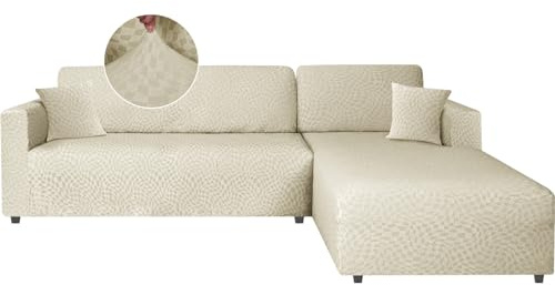 Ystyle Sofabezug L Form Stretch Links/Rechts, 1+2 Sitzer, Beige