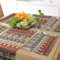 ABAKUHAUS Bunt Tischläufer & 4 Stück Tischsets, Aztekisches Muster mit Vögeln Blumen und Arrows Ethnische alte Einheimische Kulturen, Tischdeko-Set, 180 x 40 cm, Siena Braun