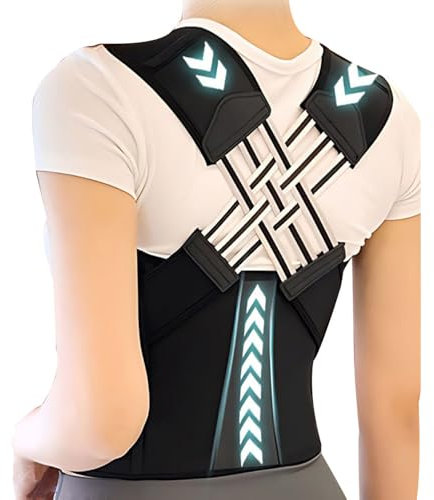 BKEPDY Correcteur Posture Réfléchissant Dorsale Épaisseur 2.0 Soutien Lombaire Ajustable Ceinture Redresse Dos Maintien Colonne Vertébrale Taille L