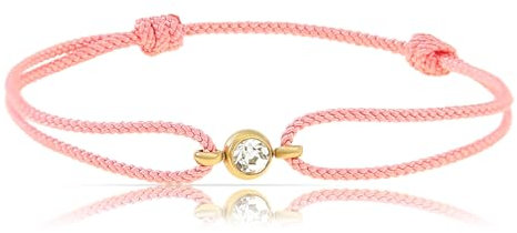 Made by Nami Armband Damen mit Edelstein Freundschaftsarmbänder Wasserfester Schmuck Geschenk für Sie (Pink)