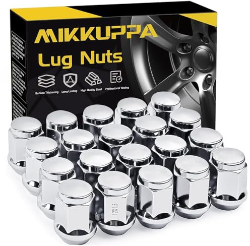 MIKKUPPA Dadi per ruota M12 x 1,5 SW19 per Ford Fusion, Focus, Escape Aftermarket 2006-2019, 20 pezzi, dadi cromati