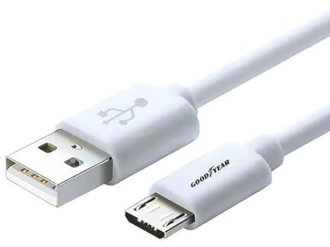 Goodyear 1 Cavo USB a MICRO USB 2.0, 100cm, Compatibile con Android Samsung, HTC, Sony, Motorola, LG, Nokia, Kindle, PS4, Xbox One, Ricarica e sincronizzazione Dati