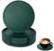 Bdfgh Set of 6 Leather Coasters with 1 Holder for Drinks, Drink Coasters Table Coaster Room/Kitchen/Living Room Accessories, for Cups Mugs Housewarming Gifts Home Decoration Green Navy Black (Green)