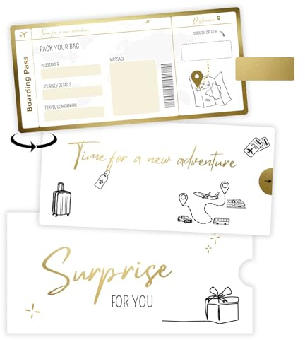 Boarding Pass Scratch Card - Golden Ticket - Surprise Holiday Reveal Ticket Scratch Off Surprise Card - Flight Ticket Travel Gift We Are going on Holiday - Personalised Destination Voucher