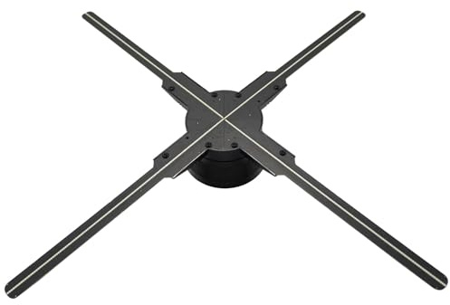 BEHYIVD Proiettore ologramma 3D da 50 cm con WiFi e Bluetooth, ventilatore ologramma 3D con 560 LED e 2200 cd/m² e 1500 video 3D, ventilatore ologramma per mostre, centri commerciali, cinema