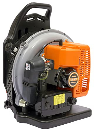 Soplador de hojas de gasolina 63 cc 2,7 kW, soplador de hojas de gasolina con correa para el hombro y depósito de 1,8 L, 6400 rpm para hojas y nieve, soplador portátil con protección contra chispas